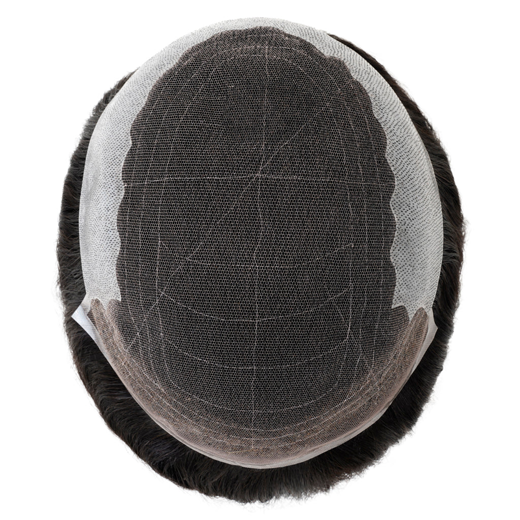 Sistema capilar "Herakles" híbrido con base de Swiss Lace en la parte superior y refuerzo de PU fino en laterales y zona trasera