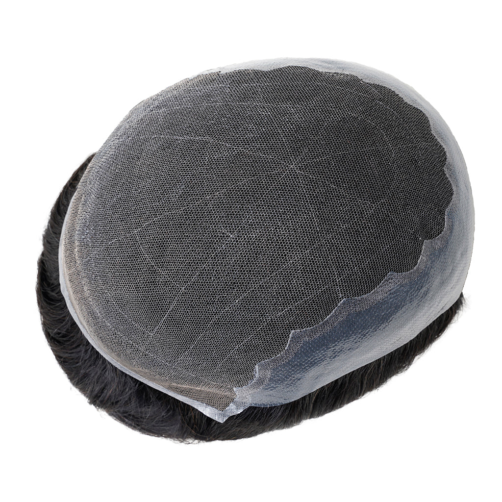 Sistema capilar "Herakles" híbrido con base de Swiss Lace en la parte superior y refuerzo de PU fino en laterales y zona trasera